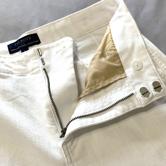 Talbots White Jeans Wide Leg 3 Buttons Simply Flattering Collection Size 4 Women - Picture 10 of 14